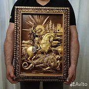 Икона Резная Георгий Победоносец — красивый подарок — фотография 2