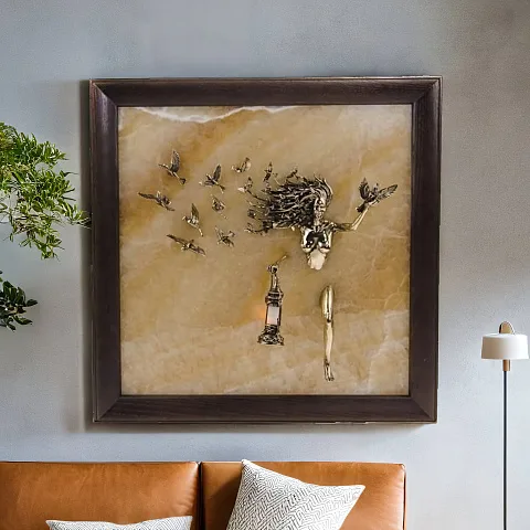 Ручная работа: Ключница «Птицы» с бронзой, ониксом и подсветкой