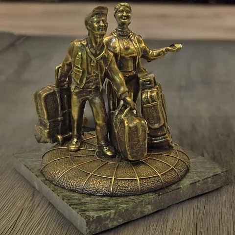 Скульптура из бронзы «Челноки» — копия памятника — красивый подарок