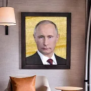 Ручная работа: Картина «В.В. Путин» на ониксе в рамке из ясеня — фотография 1