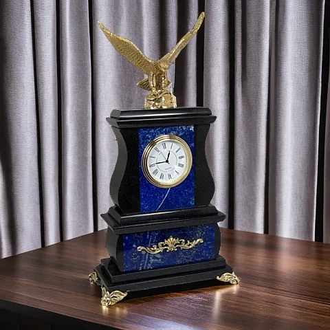 Подарочные часы «Орёл» с лазуритом и долеритом, 155×70×290 мм