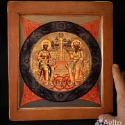 Подарочная деревянная икона "Троица Ветхозаветная" — фотография 1