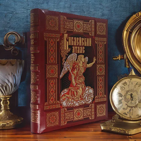 Библейский атлас — книга в кожаном переплёте — необычный подарок