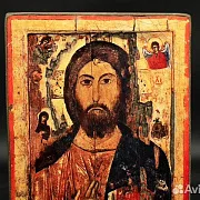 На память: Икона "Христос Вседержитель" дерево, ручная работа — фотография 7