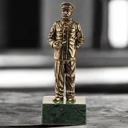 Бронзовая статуэтка «И.В. Сталин» со змеевиком, 112×40×40 мм — красивый подарок — фотография 1