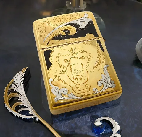 В подарок: Зажигалка Zippo с гравировкой "Медведь". Златоуст