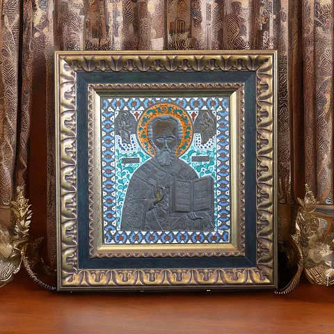 На память: Бронзовая икона Николай Чудотворец