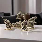 Бронзовый набор солдатиков «Советские снайперы», 5 шт., 1:35 — оригинальный подарок — фотография 1