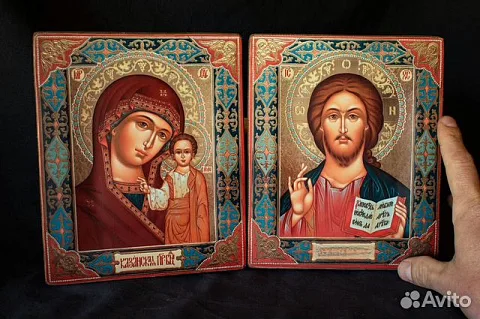 Подарочная венчальная пара. Казанская Богоматерь и Вседержите