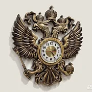 Резные часы с гербом РФ из ясеня — красивый подарок — фотография 2