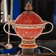 Сахарница декоративная из янтаря с ложечкой — необычный подарок — фотография 1