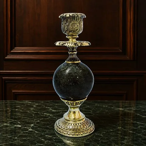 Подарочный подсвечник «Раздумье» со змеевиком высотой 175 мм