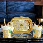 Подарочная кофейная пара из фарфора "Малахит" № 2. Златоуст — фотография 1