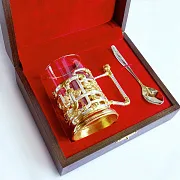 Латунный подстаканник «Ретро» — необычный подарок — фотография 3