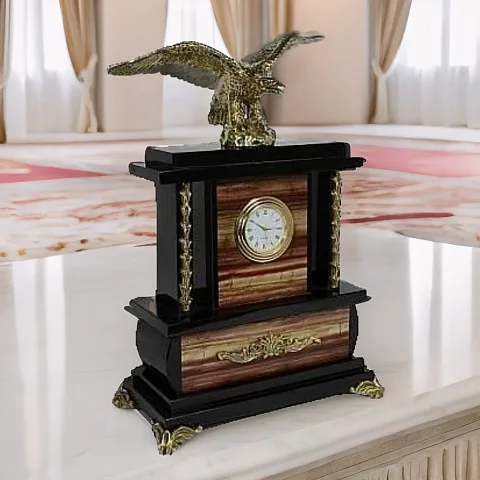 Настольные часы с орлом, яшмой и долеритом, 230 мм — оригинальный подарок