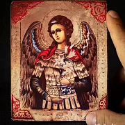 Икона деревянная "Ангел Хранитель" 15*12 см — красивый подарок — фотография 1