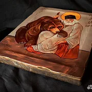Подарочная икона "Св. Прп. Серафим Саровский с медведем" — фотография 7