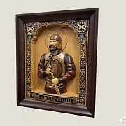 Икона резная Святой Александр Невский — оригинальный подарок — фотография 3