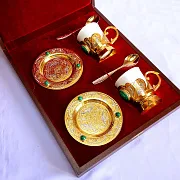 Кофейная пара из фарфора "Дуэт". Златоуст — оригинальный подарок — фотография 4